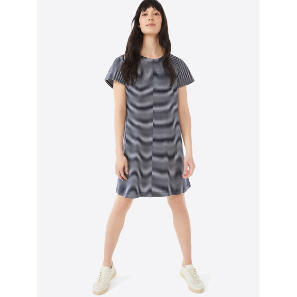 Free Assembly Women's Flutter Sleeve T-Shirt Dress | Walmart (US)