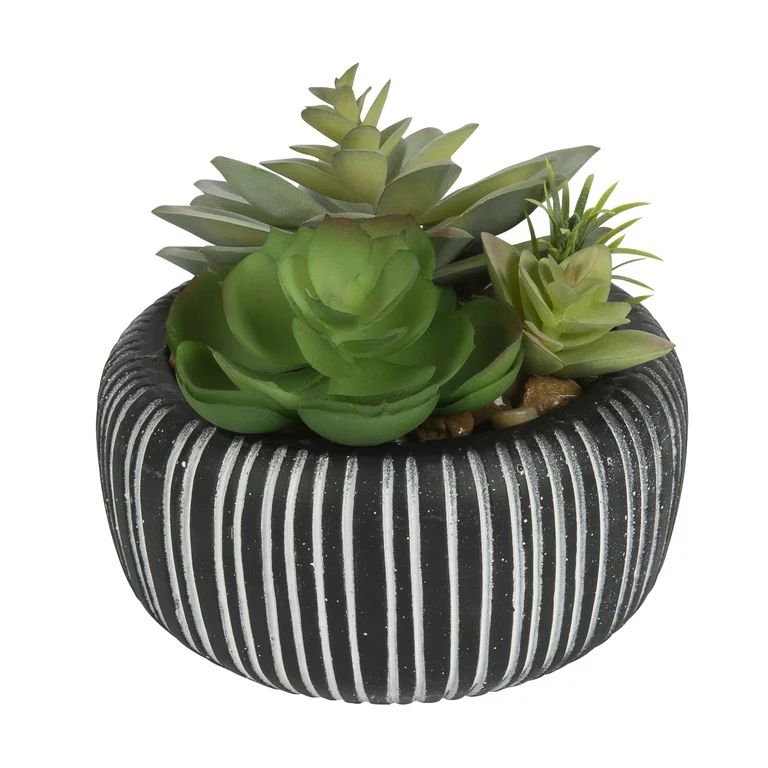 Better Homes & Gardens 4.72" H Artificial Succulent Plant in Stone Pot, Multi-Color | Walmart (US)