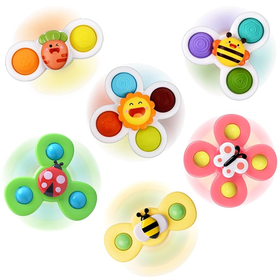 Suction Cup Spinner Toy for Baby - Suction Cup Fidget Spinner Toys Bath Toys Window Spinning Top ... | Amazon (US)