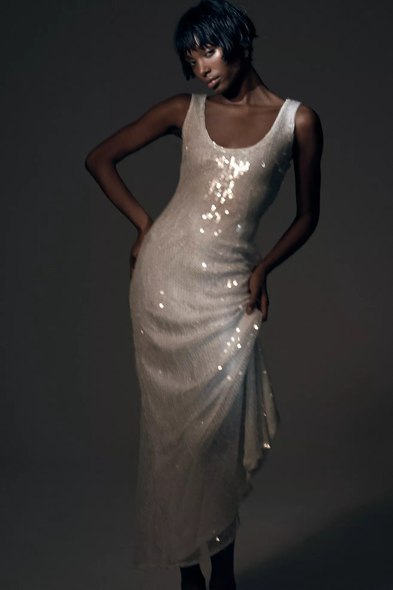 Hutch Sleeveless Scoop-Neck Sequin Column Maxi Dress | Anthropologie (US)