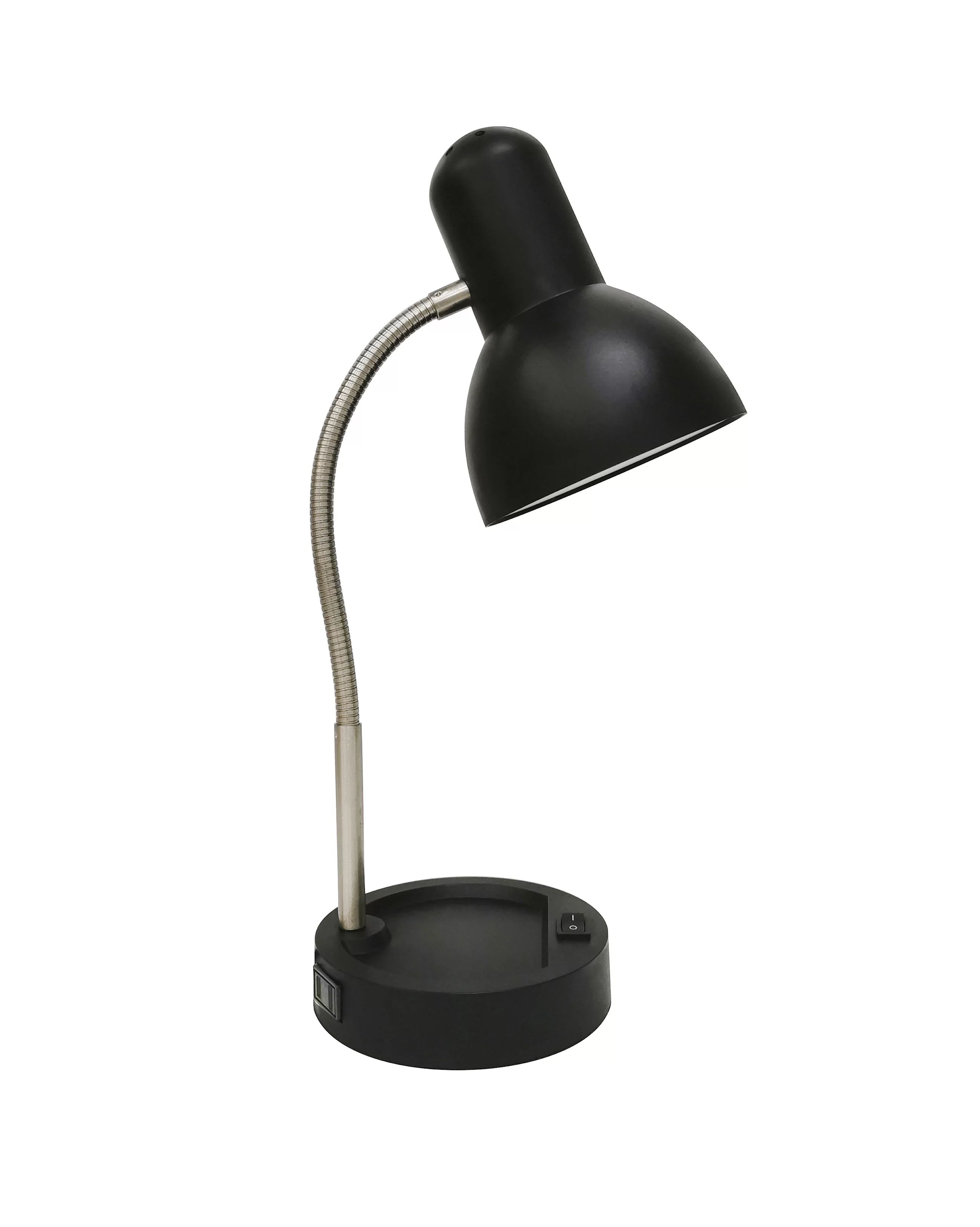 Mainstays LED Gooseneck Desk Lamp with Catch-All Base & AC Outlet, Black - Walmart.com | Walmart (US)