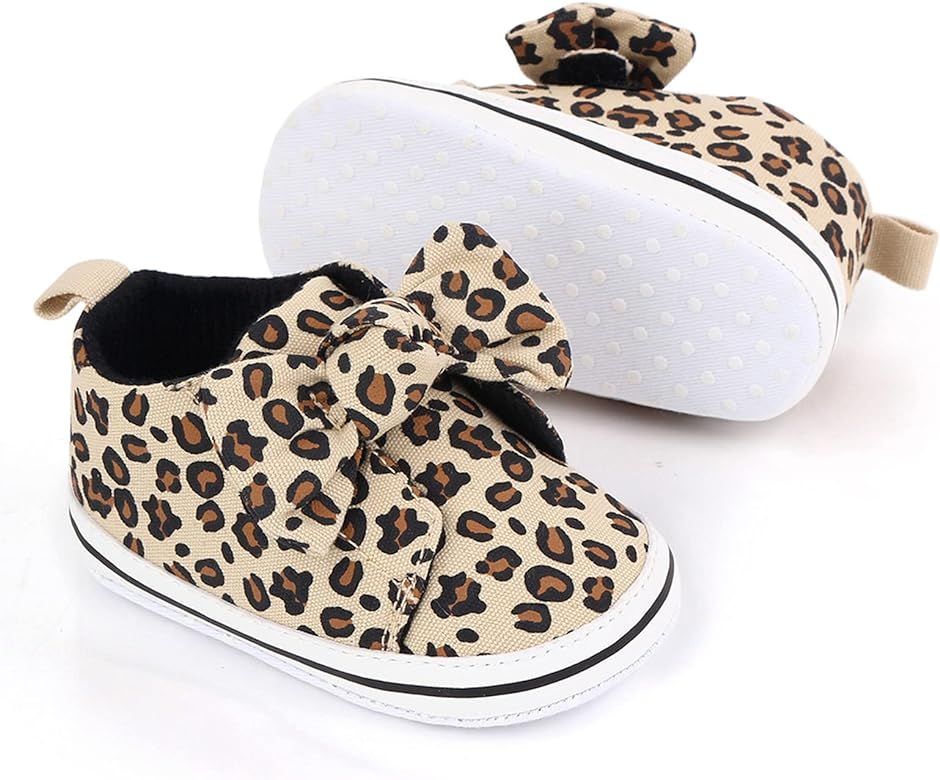 Infant Newborn Shoes Baby Girl Boy Shoes 0-18 Months Babies Sneakers, Soft Sole High Top Leopard ... | Amazon (US)