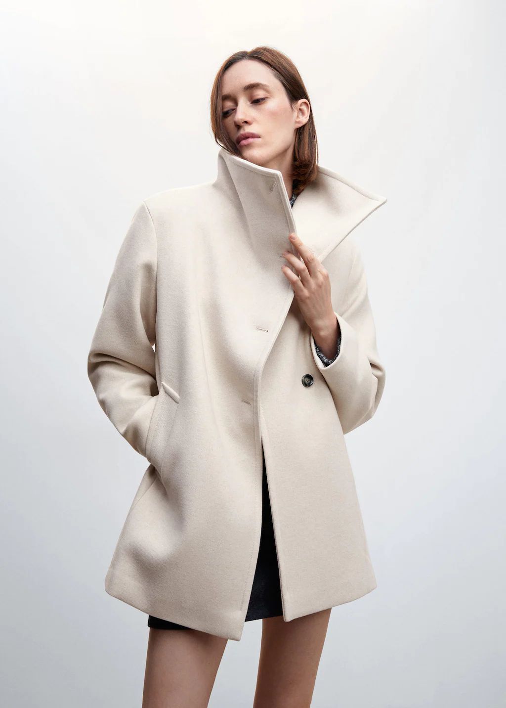 Wide lapel coat | MANGO (US)
