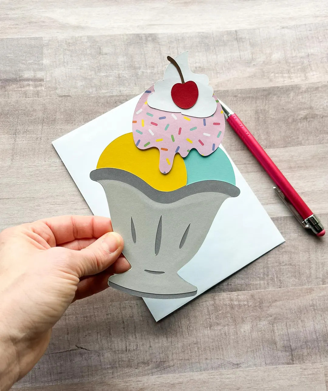 Ice Cream Gift Card Holder, Sundae Gift Card Holder, Food Gift Card Holder, Birthday Gift Card Ho... | Etsy (US)