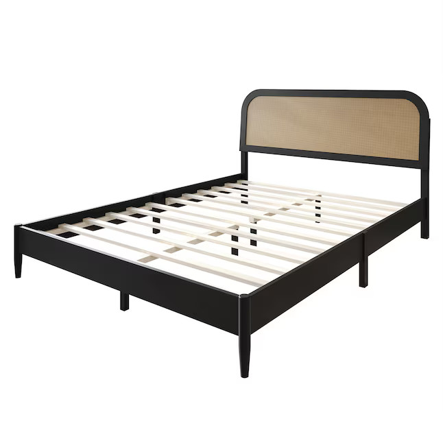 ChaletPosh Twin Black Wood Platform Bed with Headboard Lowes.com | Lowe's