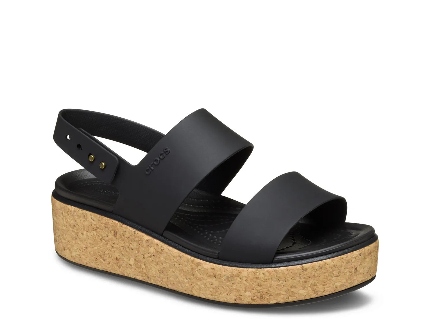 Crocs Brooklyn Low Wedge Sandal | Women's | Black | Size 10 | Sandals | Slingback | DSW