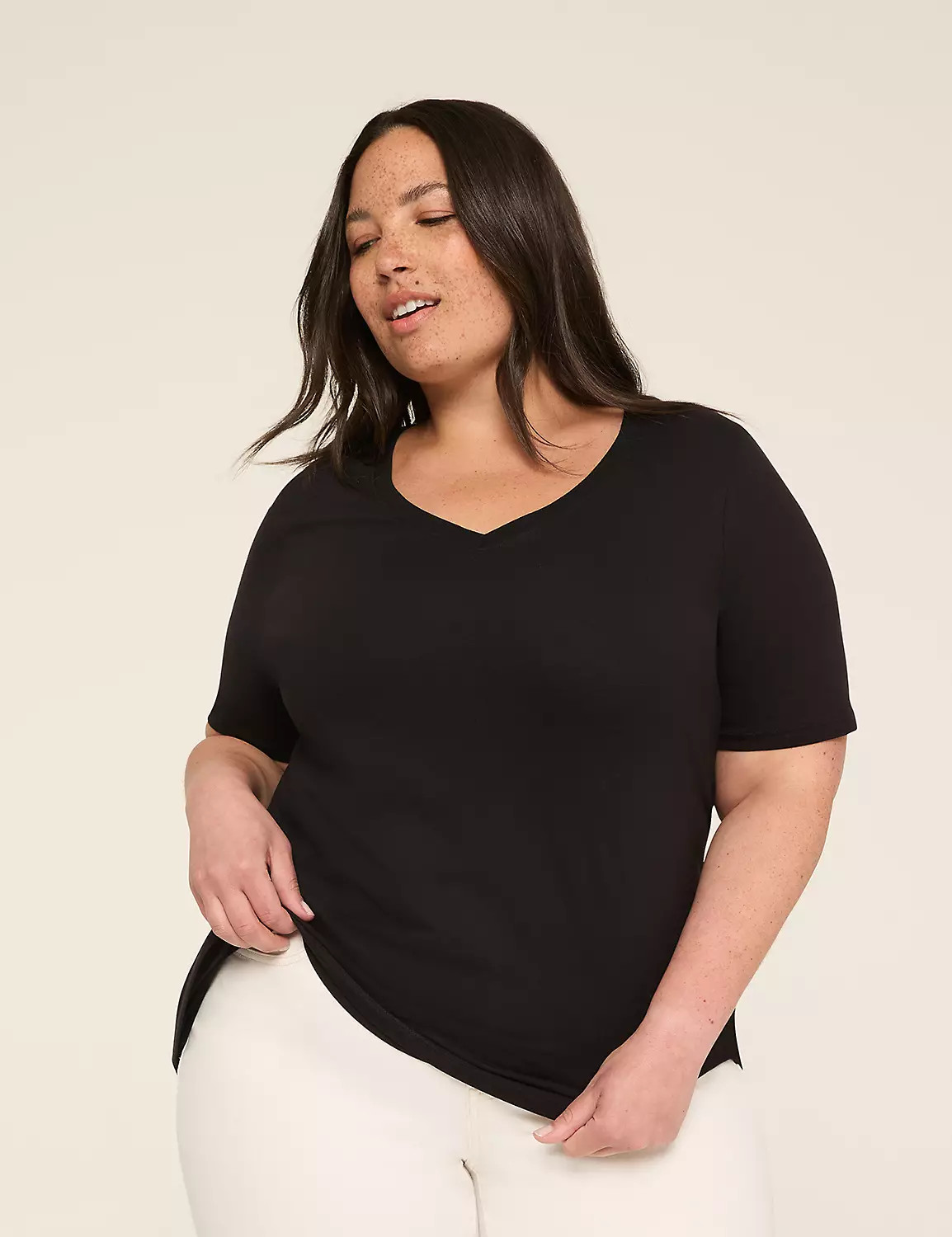 Perfect Sleeve V-Neck Tee | Lane Bryant (US)