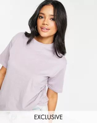 Missguided basic oversized t-shirt in lilac | ASOS (Global)