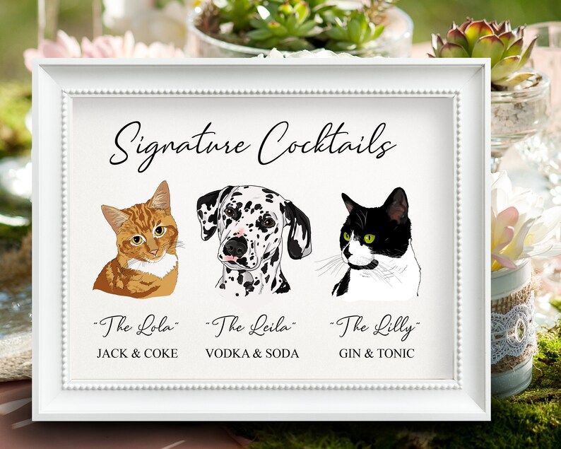 Wedding Chalkboard Signature Drink Sign with Pet Signature | Etsy | Etsy (US)