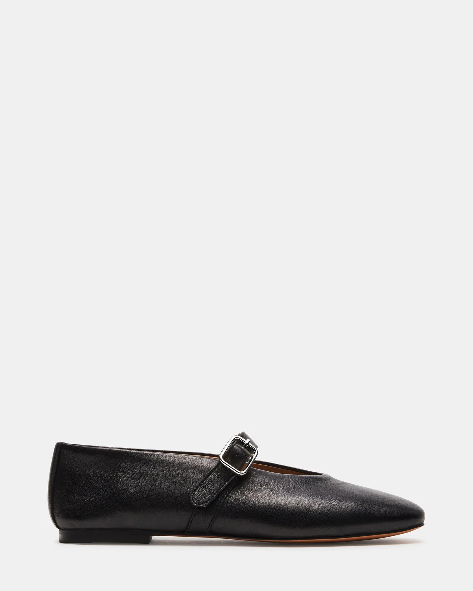 DREAMING Black Leather Mary Jane | Women's Flats | Steve Madden (US)
