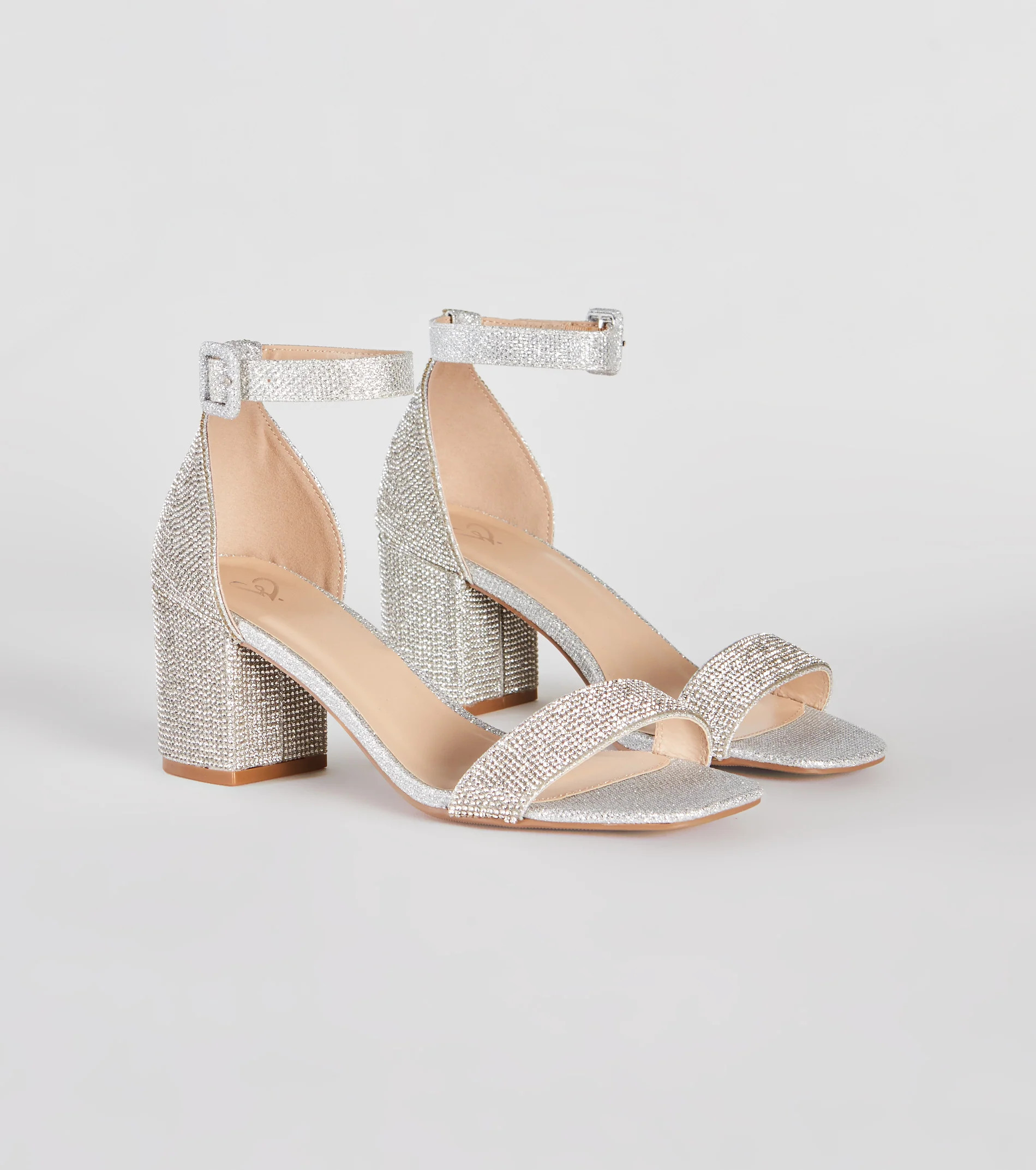 Glitzy Babe Rhinestone Block Heels | Windsor Stores