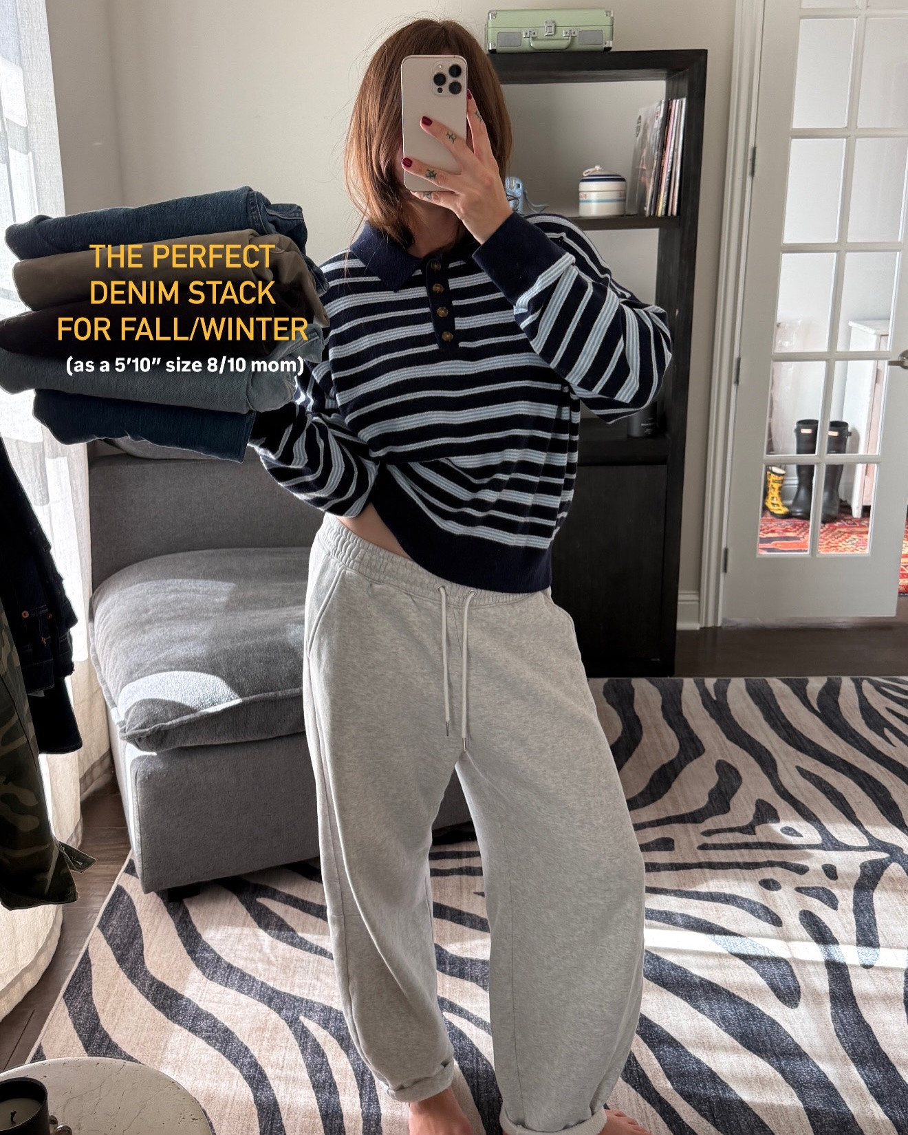 The perfect denim stack for fall/winter from your neighborly 5’10” size 8/10 mom friend ☕️.