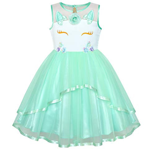 Sunny Fashion Girls' Turquoise Unicorn Tutu Dress, Size 10, Perfect for Halloween & Special Occasions | Amazon (US)