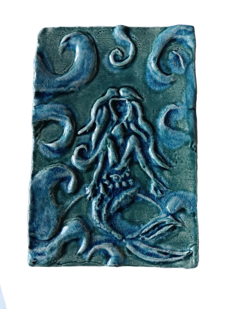 Mermaid Ceramic Tiles Ocean Decor 3 X 5 - Etsy | Etsy (Global)