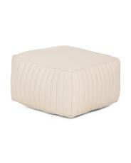 21x12x21 Leather Aubrey Pouf | TJ Maxx