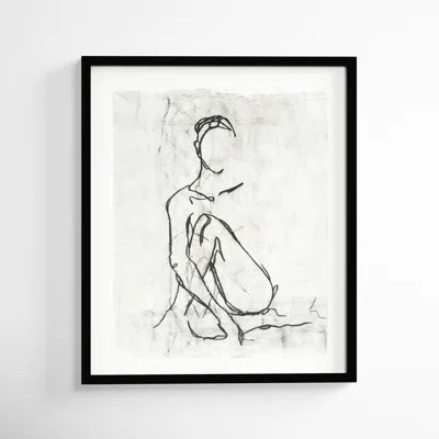 Embellished Nude Contour Sketch II by Ethan Harper - Picture Frame Drawing Print on Paper | Wayfair North America