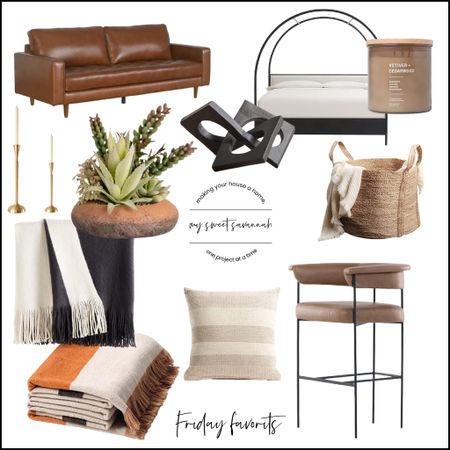 Friday favorites with four hands leather Carrie barstools, a scrumptious leather sofa, cozy blankets, a stylish arch bed, pillows, the candle I’ve been burning all winter and more home decor goodies! 

#LTKFind #LTKsalealert #LTKhome
