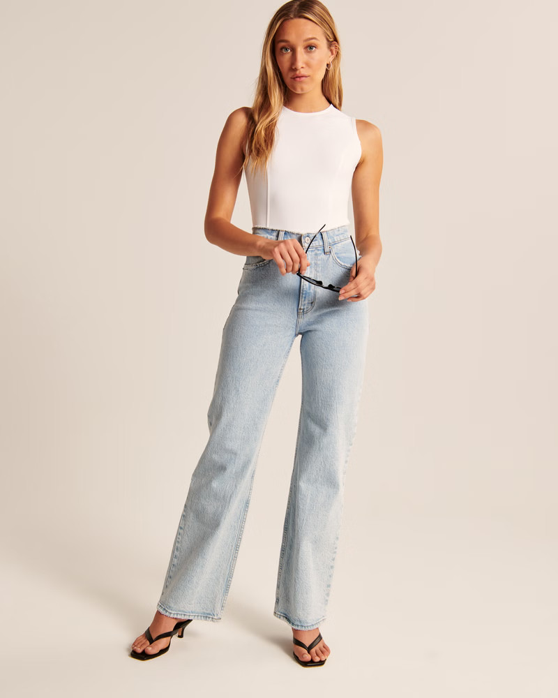 Double-Layered Seamless Fabric Crew Tank Bodysuit | Abercrombie & Fitch (US)