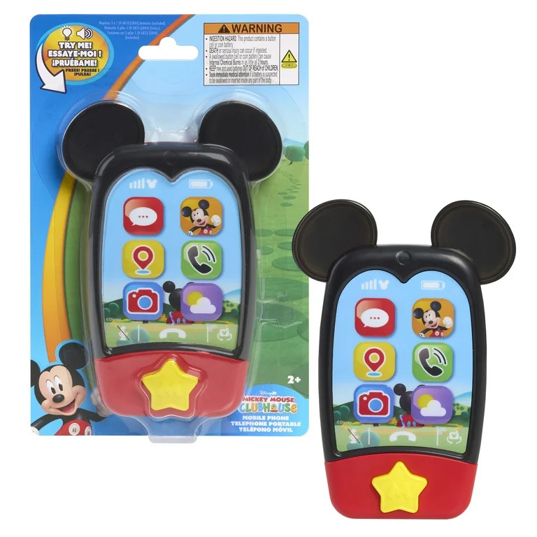 Disney Jr. Mickey Mouse Clubhouse 6-inch Mobile Phone, Interactive Toy Phone for Kids Ages 3 and ... | Walmart (US)