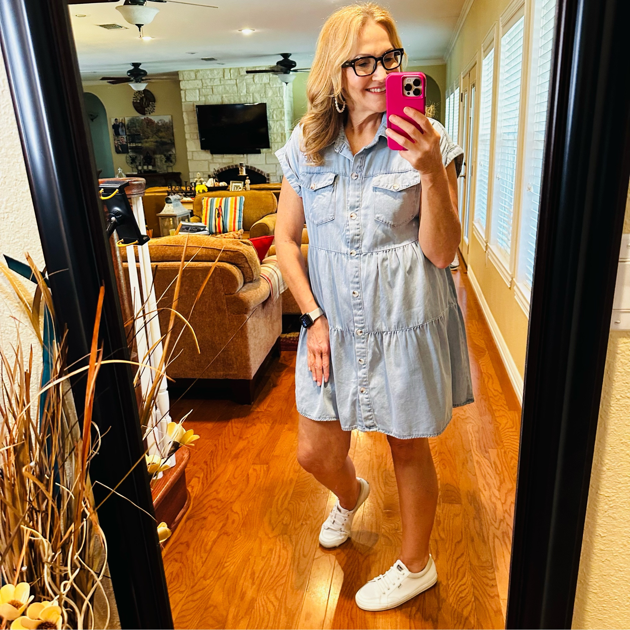 This cute little denim baby doll style dress is perfect for a lunch with friends and some shopping excursions or really any casual summer day! It’s available in 23 colors and is very size inclusive. I’m wearing a large and it is true to size!  $44

#LTKStyleTip #LTKFindsUnder50 #LTKSeasonal