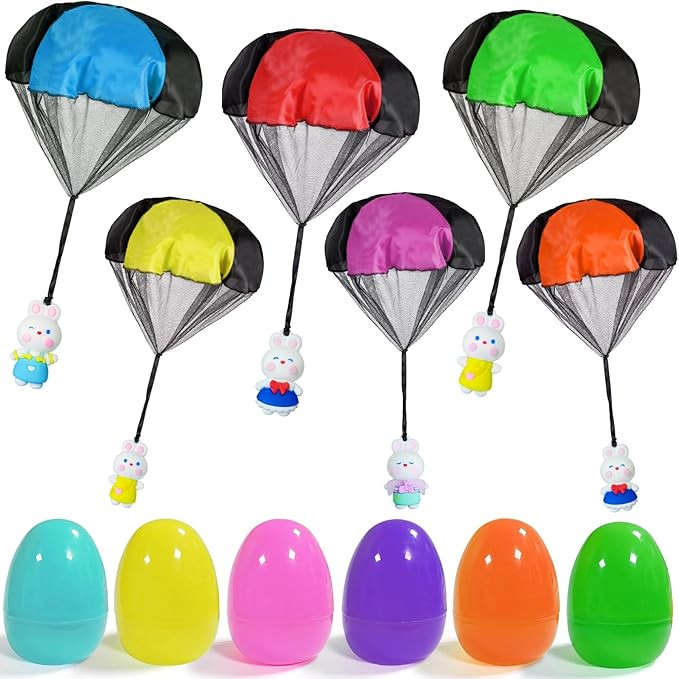 Omgouue 6 Pack Easter Egg with Parachute Toy for Kids Girls Boys Easter Basket Stuffers Gifts Par... | Amazon (US)