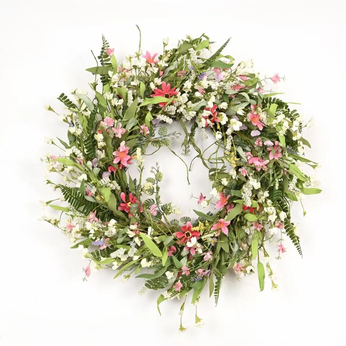 24" Artificial Farmhouse Blossom Cluster Greenery Foliage Berry Wildflower Daisy Spring Summer Fl... | Wayfair North America
