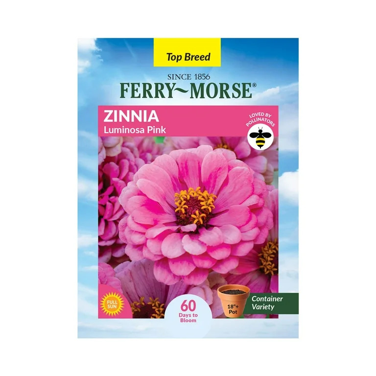 Ferry-Morse 400MG Zinnia Luminosa Pink Annual Flower Seeds, Full Sun | Walmart (US)