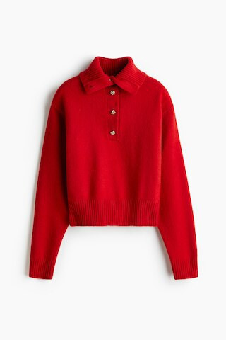 H & M - Pullover mit Kragen - Rot - Damen | H&M (DE, AT, CH, NL, FI)