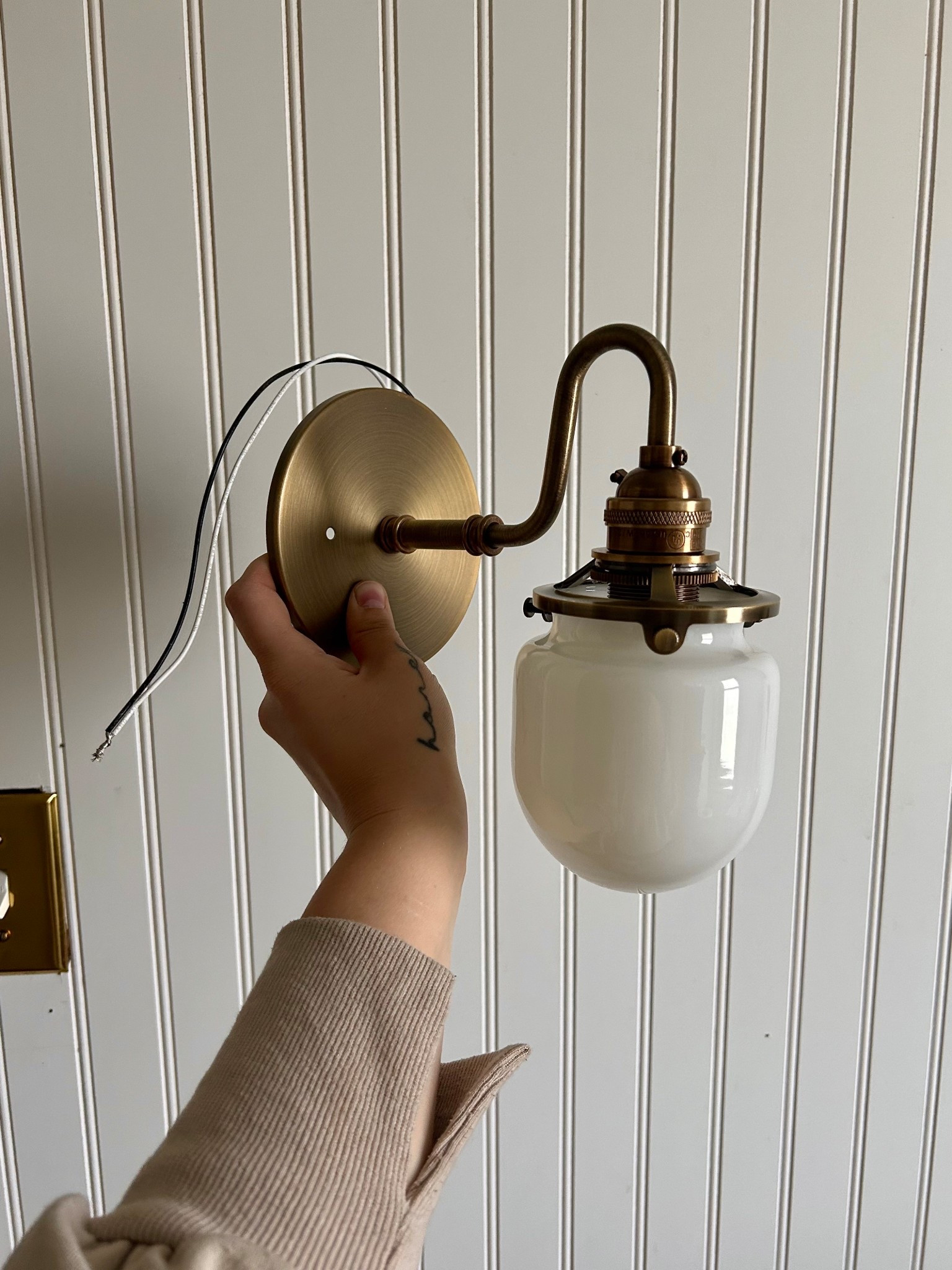 Brass sconce light 💡 

#LTKHome #LTKmomlife