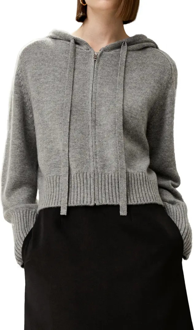 Short Zip-Up Wool Cashmere Hoodie | Nordstrom