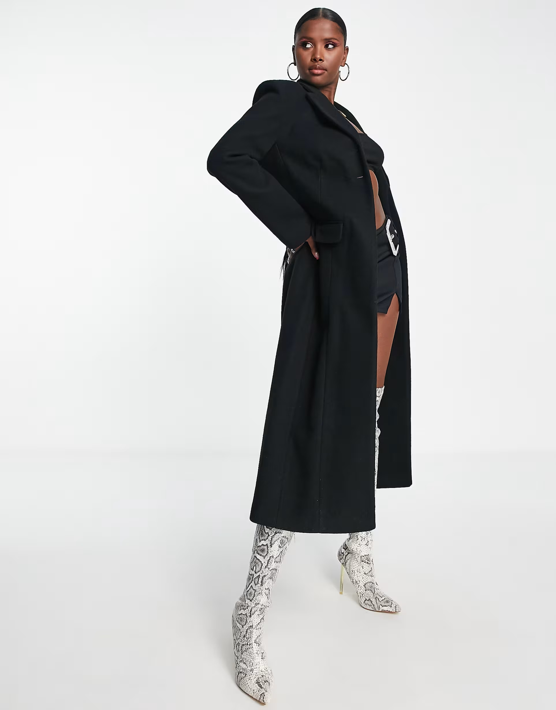 ASYOU longline midaxi blazer coat in black | ASOS (Global)