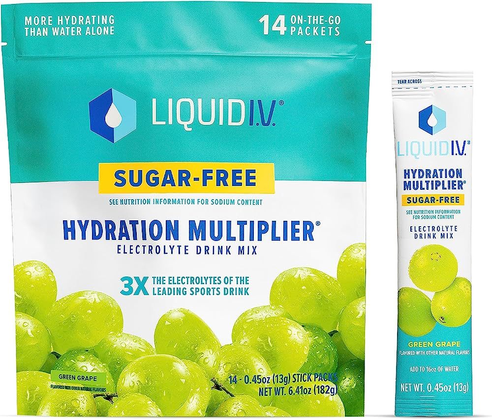 Liquid I.V. Sugar-Free Hydration Multiplier - Green Grape – Sugar-Free Hydration Powder Packets... | Amazon (US)
