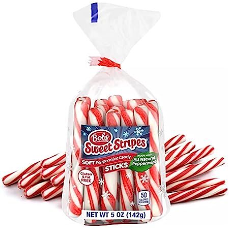 King Leo Soft Peppermint Sticks - 8 oz Pack of Two – Individually Wrapped Peppermint Sticks Fat Free | Amazon (US)