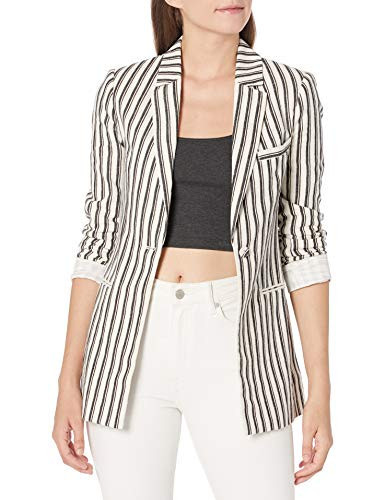 BCBGMAXAZRIA Women Striped Long Sleeve Blazer, Black Combo, MD (US 6-8) | Amazon (US)