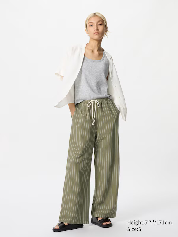 Linen Blend Easy Trousers (Stripe) | UNIQLO (UK)