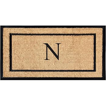 A1HC Natural Coir & Rubber Large Monogrammed Doormat, Thick Durable Entry Mats for Entrance Heavy... | Amazon (US)