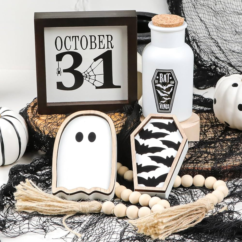 Maxsoins Halloween Decorations Indoor- Apothecary Potion Bottles,Bat Coffin, Ghost,and Halloween ... | Amazon (US)