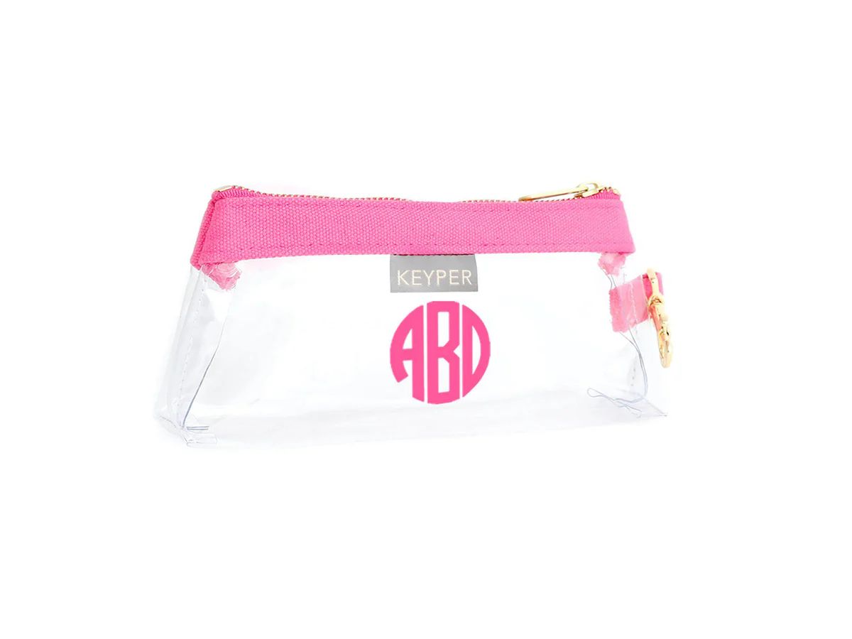 Pink Classic Canvas CLEAR IT BAG with monogram | KEYPER