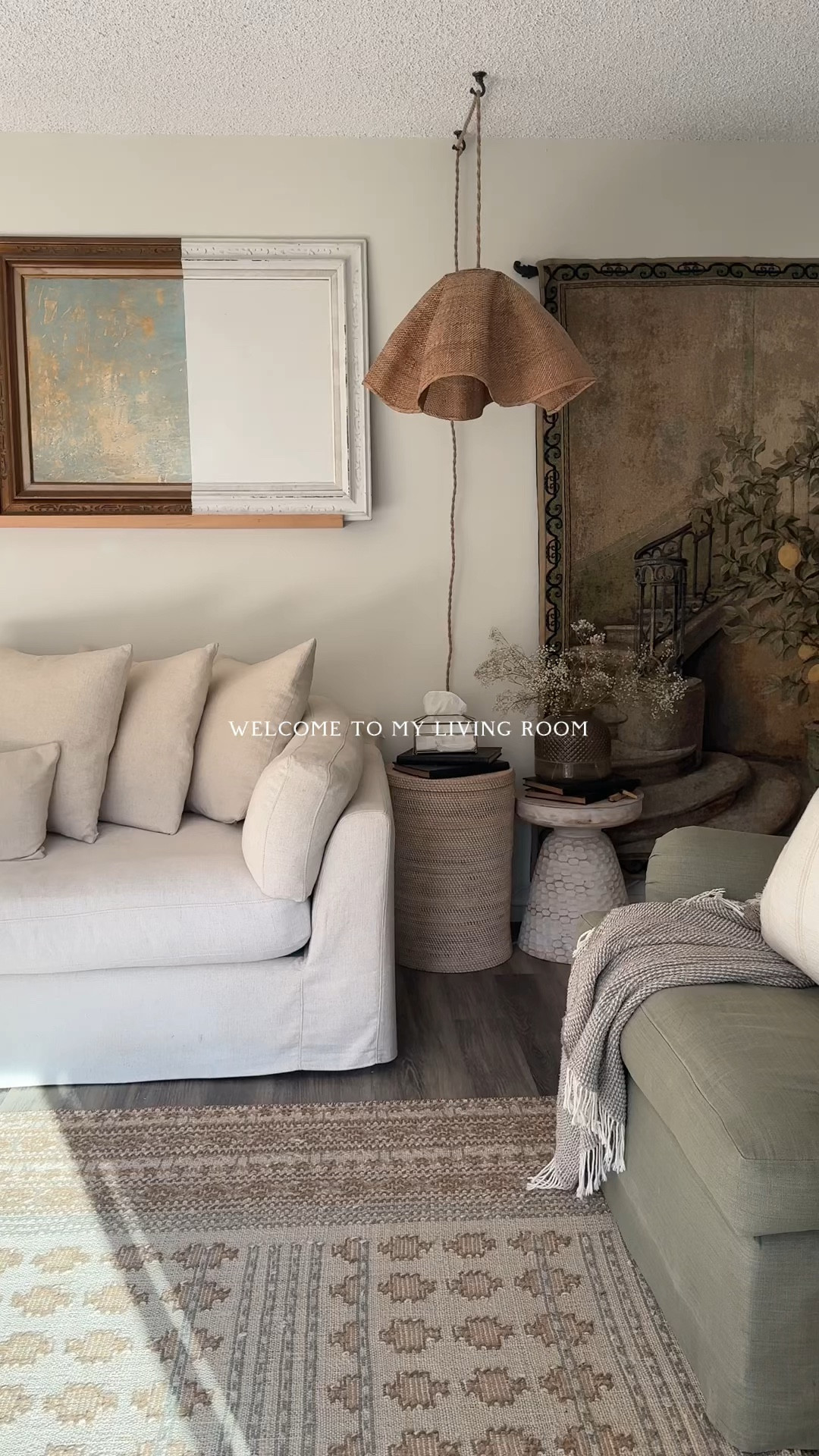 My most asked question on TikTok is always: can you share your living room decor details?! So, here they are! I’m obsessed with home decor. The couch is sold out in the linen color, but they have grey and a tan slipcover! It’s the most comfortable and giant couch! And the light is handmade by a beautiful artist on Etsy! 

#LTKU #LTKVideo #LTKhome