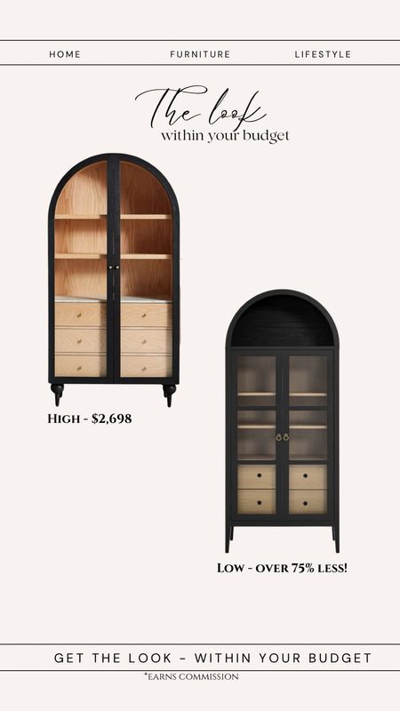 Arched cabinet tall. Splurge or save designer look for less. Anthropologie cabinet storage. 

#LTKsalealert #LTKhome