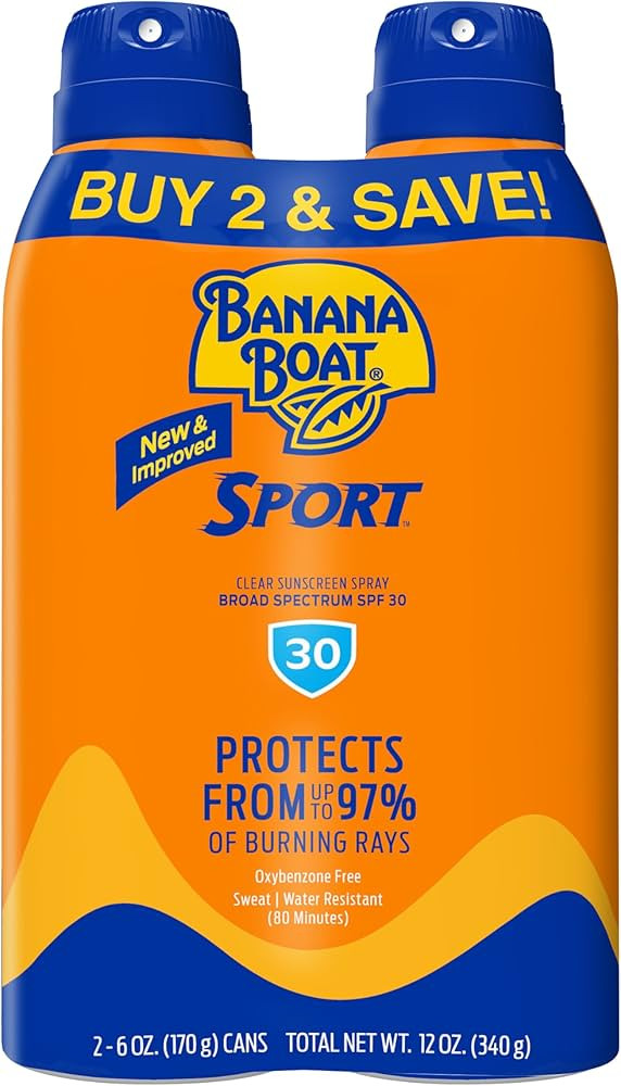 Banana Boat Sport Ultra SPF 30 Sunscreen Spray Twin Pack | Banana Boat Sunscreen Spray SPF 30, Sp... | Amazon (US)