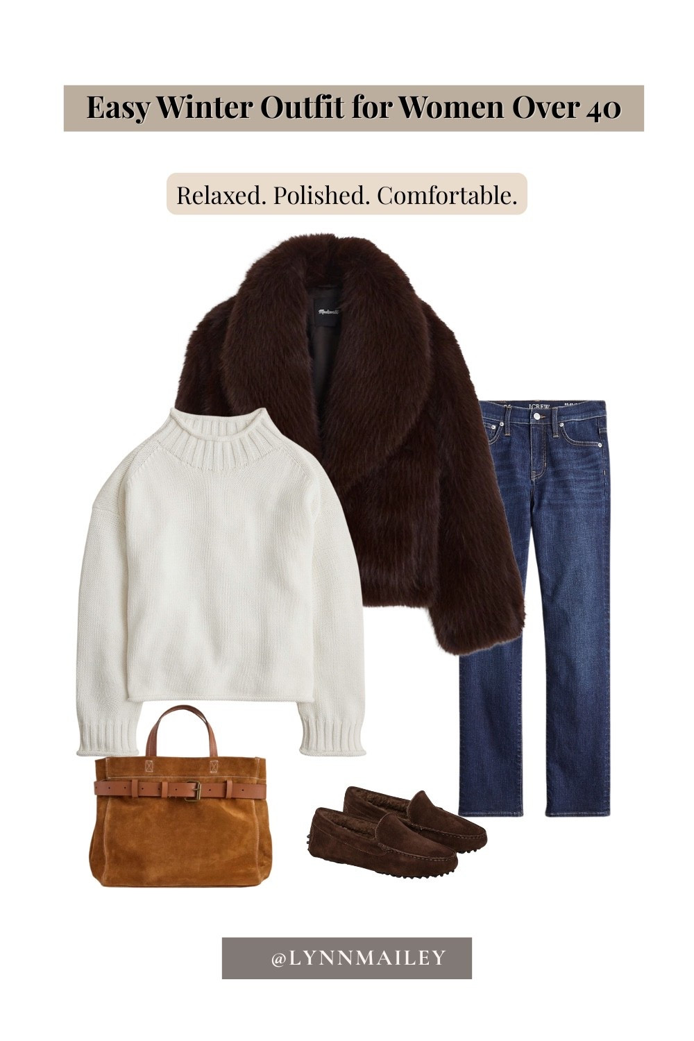 One of my favorite winter formulas. A brown faux fur jacket paired with  driving mocks instantly makes any outfit feel cozy, warm and polished. These are the kind of pieces echo with everything and work all season long.

#LTKootd #LTKMidsize #LTKOver40