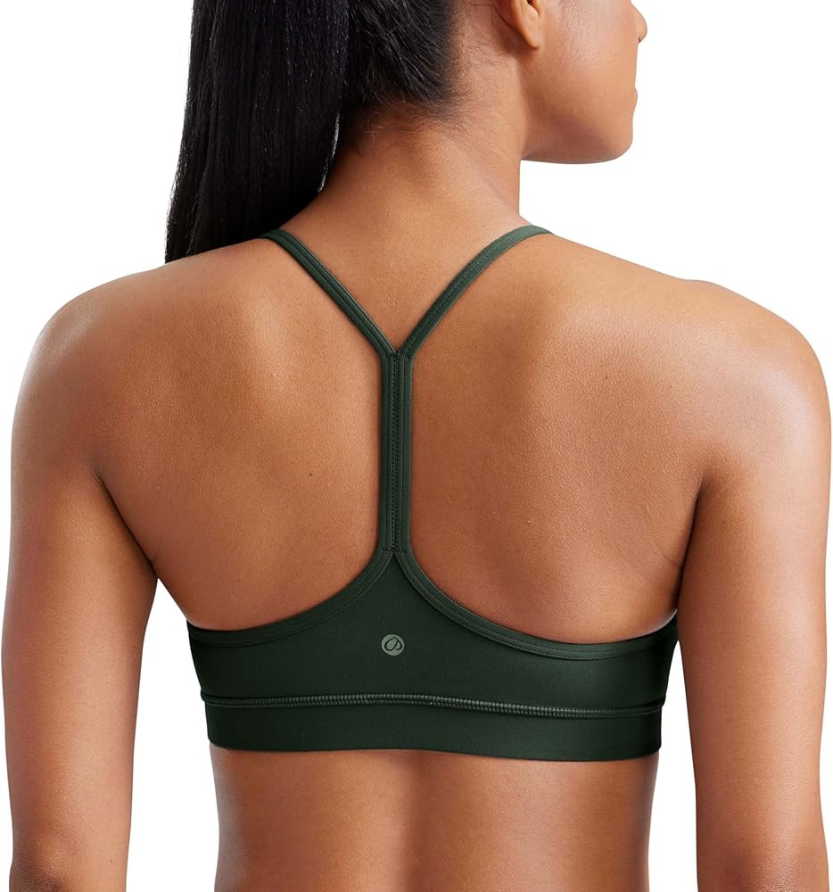 CRZ YOGA Butterluxe Y Back Sports Bras for Women - Padded Racerback Low Impact Spaghetti Thin Str... | Amazon (US)