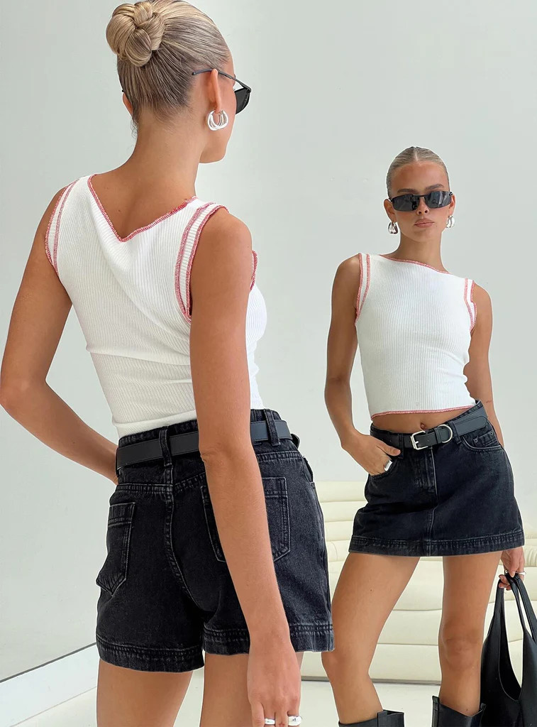 Gazelle Denim Skort Washed Black | Princess Polly AU