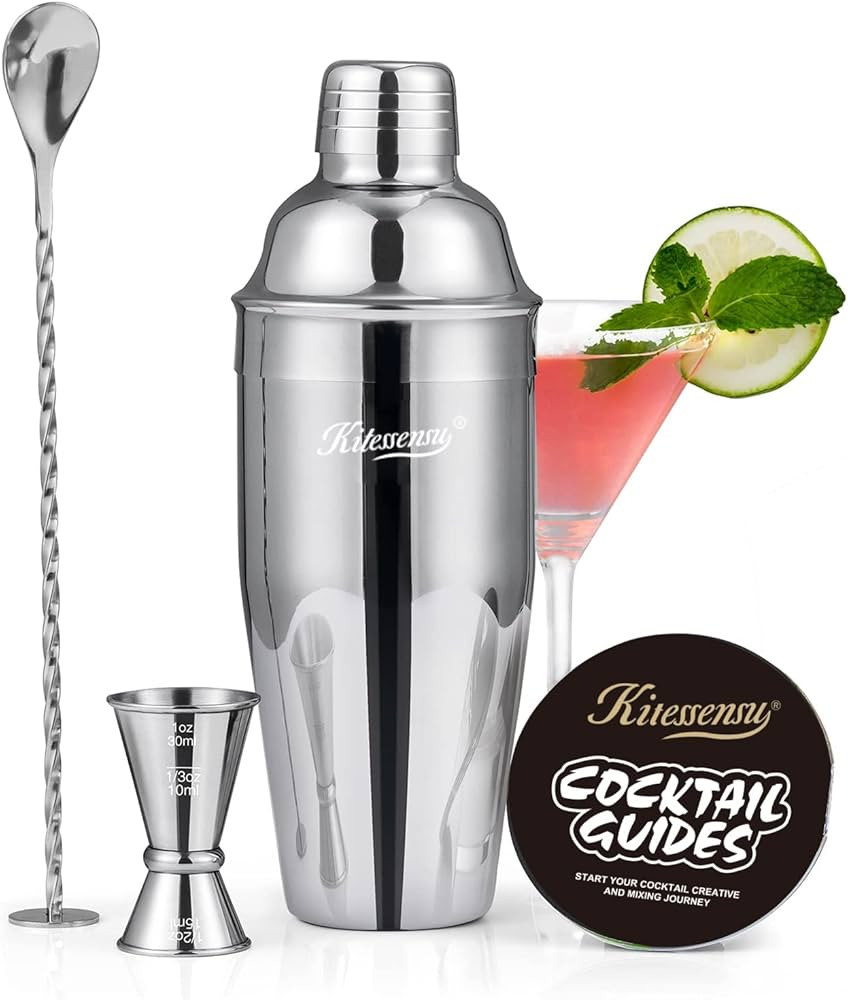 Cocktail Shaker, KITESSENSU 24oz Drink Shaker with Bartender Strainer, Measuring Jigger, Bar Mixi... | Amazon (US)