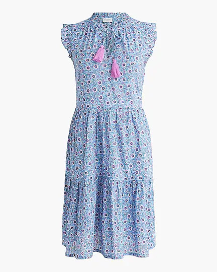 Ruffle-sleeve tiered beach dress | J.Crew Factory