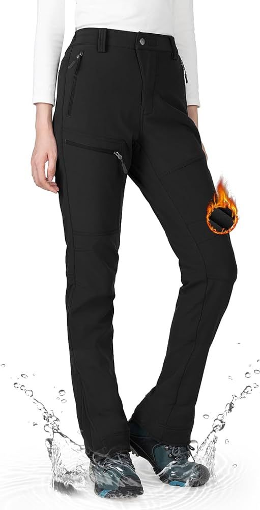 Wespornow Women's-Snow-Ski-Pants for Winter Outdoor Fleece-Lined-Water-Resistant-Hiking-Insulated... | Amazon (US)