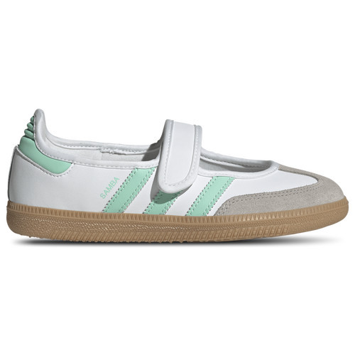 adidas adidas Originals Samba Jane - Girls' Grade School Ftwr White/Easy Green Size 05.5 | Kids Foot Locker (US)