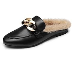 DREAM PAIRS Mules for Women Flats Shoes Comfortable Slip on Closed Toe Slides Loafers with Chain ... | Amazon (US)