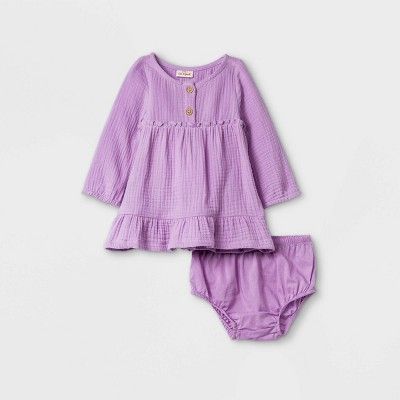Baby Girls' Gauze Dress - Cat & Jack™ Lilac | Target